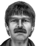 fantom. På baggrund af vidneudsagn har tysk politi fået fremstillet denne fantomtegning af Burkhard Garweg. 