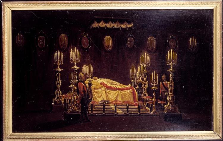 Udstillet. Christian VIII's lit de parade på Amalienborg 1848. 