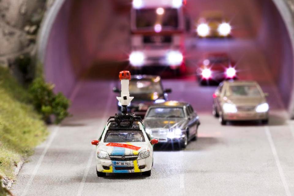 Sådan ser Googles kameravogn ud i virkeligheden. Her er den naturligvis i miniature. 