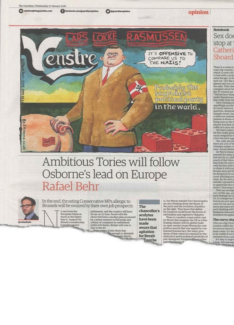 portræt. Dagens tegning i den britiske avis The Guardian. 