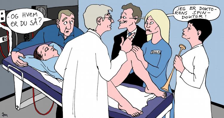 Trængsel. Nogle kvinder vælger at hyre en doula, en omsorgsperson, som bliver hos kvinden under hele fødslen. 