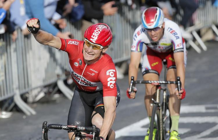 Spurtkanon. André Greipel indledte sæsonen med en sejr på Mallorca i dag. Her ses han ved en etapesejr ved sidste års Tour de France. 
