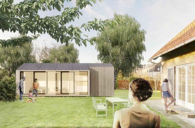 Model. Sådan kan en Venligbolig i din baghave komme til at se ud. Illustrationen er lavet af kronikørerne. 