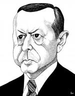 Erdogan. Tegning: Anne-Marie Steen Petersen 