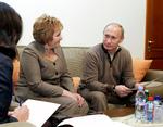 ÆGTEPAR. Ljudmila og Vladimir Putin hjemme i residensen i Moskva under folketællingen i oktober 2010. Allerede dengang var der rygter om, at de slet ikke boede sammen. 