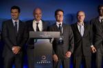Præsident? Infantino (nr. 2 fra venstre) præsenterede i sidste uge sin plan for de første 90 dage i Fifa under hans ledelse. 