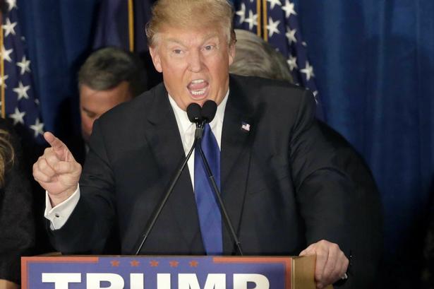 Donald Trump takker sine vælgere. 