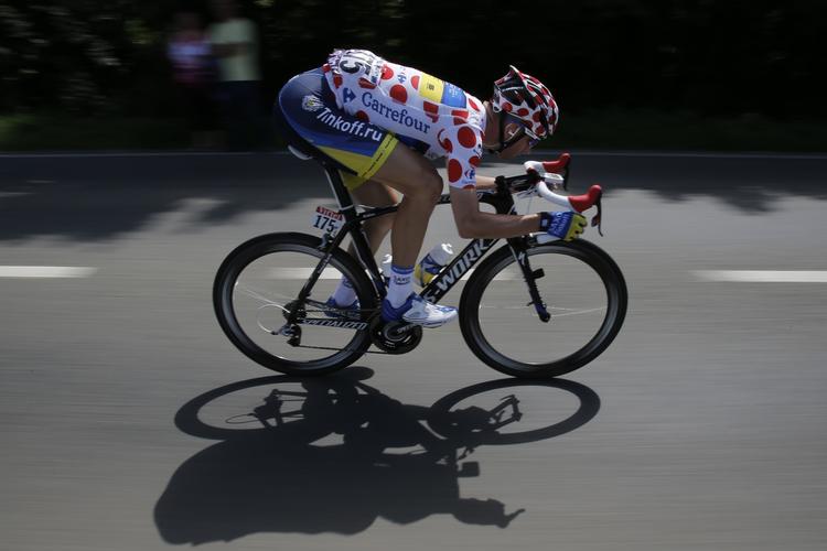 Prikker. Michael Mørkøv kørte under Tour de France i 2012 i bjergtrøjen på seks etaper. 