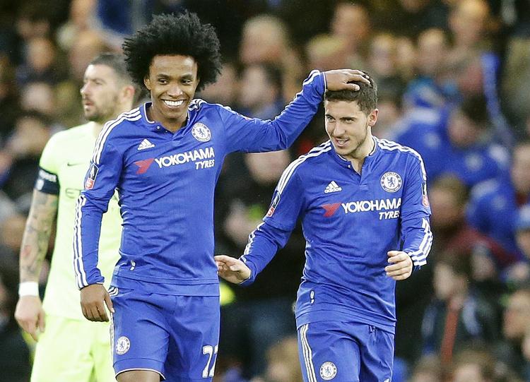 Klasse. Eden Hazard  (th) har i perioder i denne sæson været udskældt, men i dag beviste han klassen. 