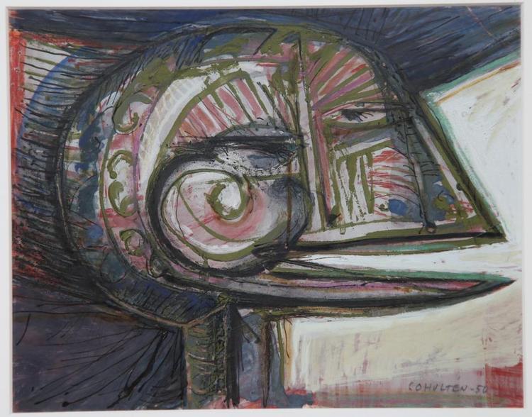 Cobra. Svenske CO Hultén mødte de kommende Cobrakunstnere i København sidst i 1930’erne og lod sig inspirere. Illustration fra udstillingen 