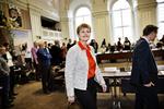 Gyllegate.Eva Kjer Hansen (V) var i dag til høring i Miljø- og Fødevareudvalget ang. ministeriets beregning af miljøeffekterne ved landbrugspakken. 