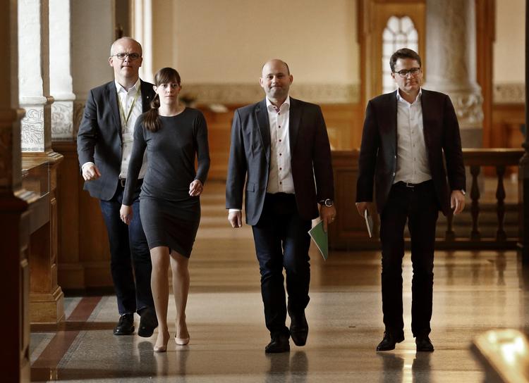 Fra venstre Benny Damsgaard, Mai Mercado, Søren Pape og Brian Mikkelsen. 