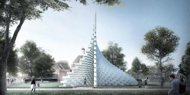 Pavillion. Bjarke Ingels opgave med at bygge årets sommerpavillion til Serpentine Gallery i Kensington Gardens, vil fra en vinkel fremstå som en perfekt firkant og fra en anden som en bølgende skulptur. 