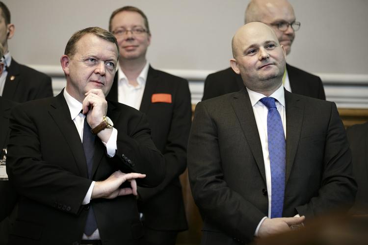 venner? Statsminister Lars Løkke Rasmussen og Søren Pape Poulsen, da Det Konservative Folkeparti tidligere på ugen fyldte 100 år. 