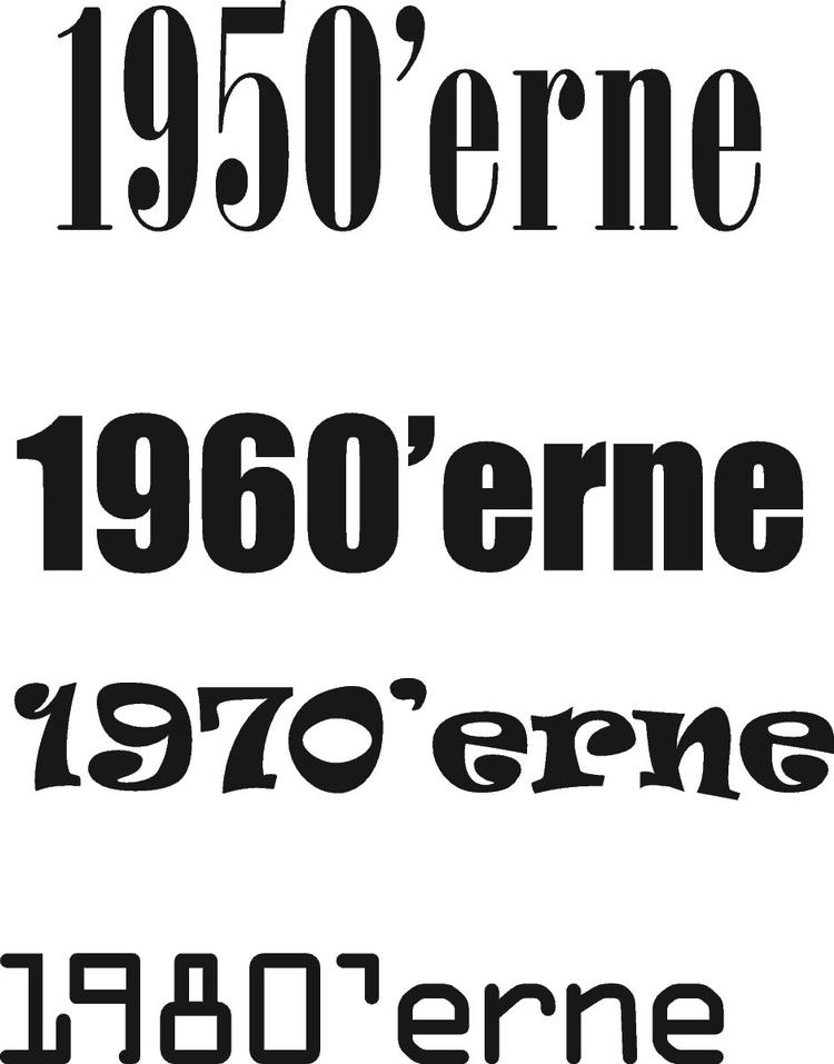 Design. Se retrodesign fra de fire årtier: 1950-, 1960-, 1970- og 1980-erne. 