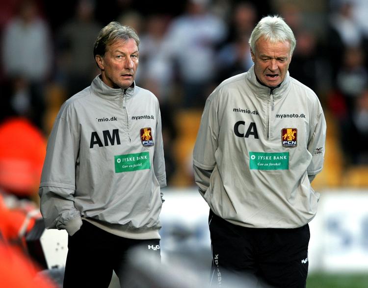 MAKKERPAR. Allan Michaelsen (tv.) spillede sammen med Christian Andersen i B 1903 og siden var de to trænere sammen i Farum og FC Nordsjælland. 