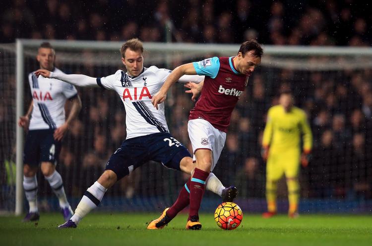 Eriksen. Tottenhams danske kreatør fik aldrig rigtigt sat et aftryk i kampen mod West Ham. 
