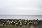 Forberedelserne til en bro eller tunnel mellem Danmark og Tyskland har været i gang i flere år. Her er en tysk delegation på besøg ved Øresundsbroen i 2014. 