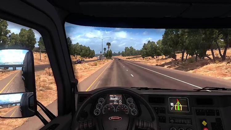 Cruise. I American Truck Simulator skal man først og fremmest cruise derudad, mens man holder øje med instrumentbræt, sidespejle - og det amerikanske landskab. 