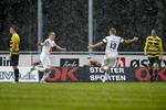 ydmyget. Jeppe Curth (tv) satte Viborg FF i gang i storsejren over Hobro. 