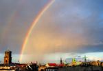 Regnbue. Det her er en ægte regnbue over København. Men mon ikke den kunstige kommer til at ligne? 