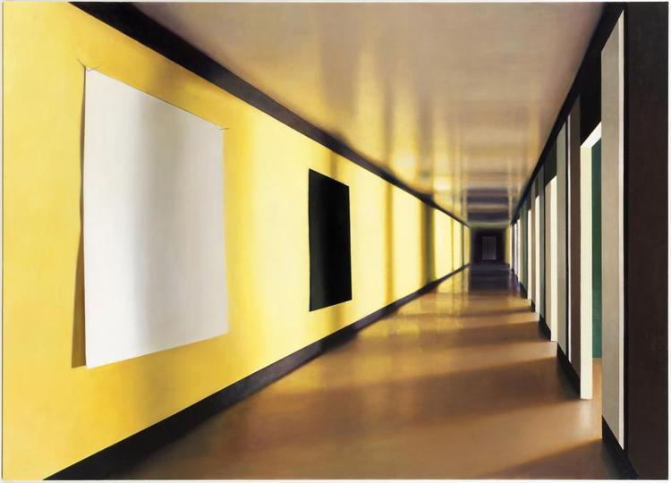 Perspektiv. Anette Harboe Flensburgs maleri 'A message about absence' giver beskueren oplevelsen af at se langt ind i en tredimensionel verden. 