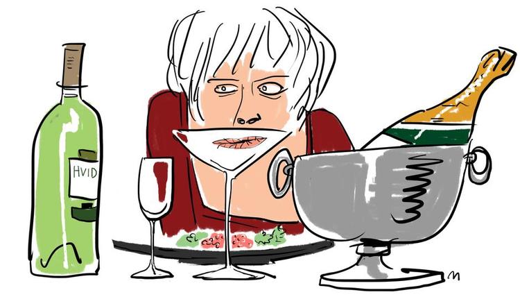 LETTE. De afdæmpede vine viser sig at fungere bedst til den fine rogn. Tegning: Mette Dreyer. 
