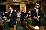Selvopgør. Troels Lund Poulsen var miljøminister fra 2007-10 under statsminister Anders Fogh Rasmussen. Her ses de begge ved Folketingets åbning i 2007. 