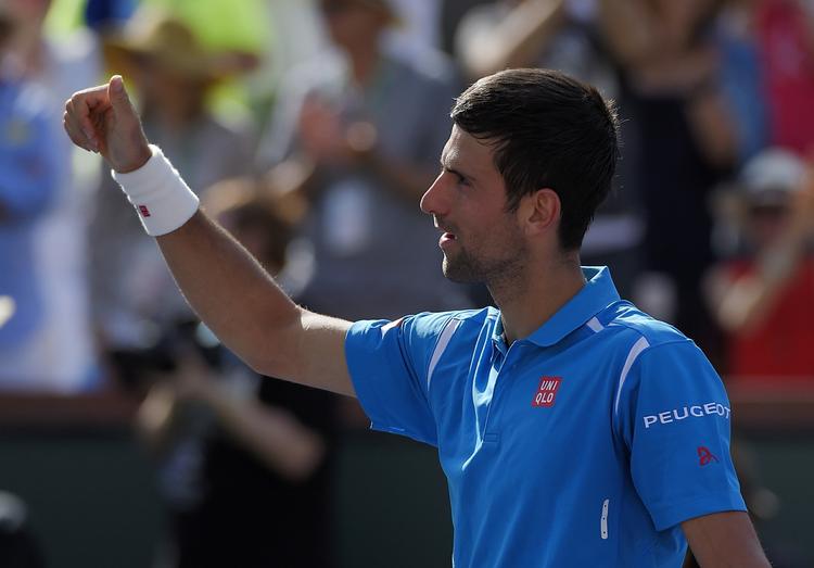 Vinder. Novak Djokovic vandt sit 12 sæt i træk mod rivalen Nadal. Nu er han i finalen i Indian Wells. 