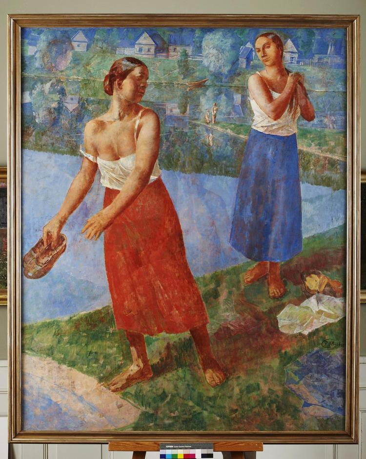 Sorø. Kuzma Petrov-Vodkins 'Efter badet' fra 1931-33. 