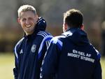 Optakt. Kasper Schmeichel udgik id ag fra fodboldslandsholdet trænin på grund af skader. 