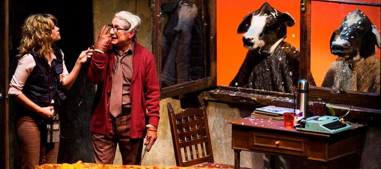 Slagtekvæg. 220.000 er blevet dræbt gennem 50 års colombiansk voldshistorie med guerillaer, paramilitær og narkokarteller. Det viser Teatro Petra ved at lade 'dyrene' se ind ad vinduet til en tidligere bøddel i den surreelle dokufarce 'Labio de liebre', der vender op og ned på folk og fæ, bøddel og offer. 