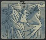 Mareridt. Det er far, Ville, og datter, Aino, der sammen har kastet sig ud i udlægning og tydning af 16 udvalgte drømme. Illustration fra bogen. 