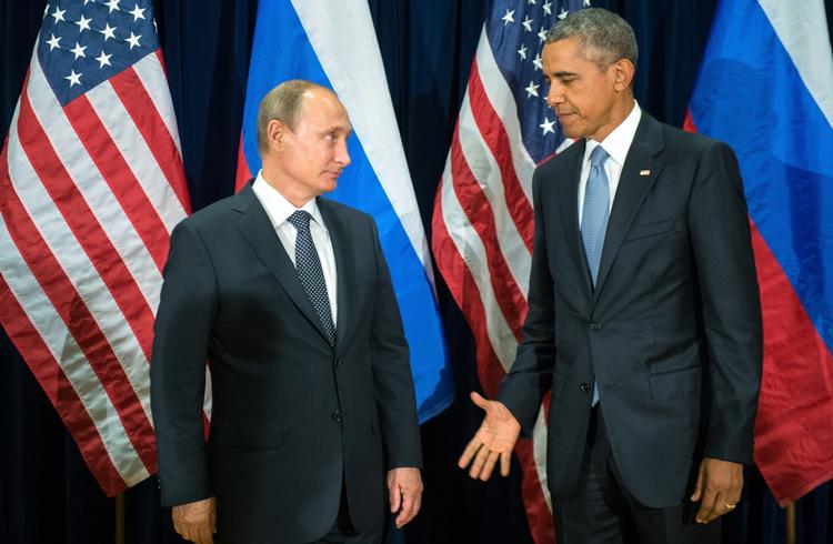 ATOMSNAK. Putin udebliver fra Obamas topmøde i Washington, hvor nuklear sikkerhed er på dagsordenen. Tidligere har de to statsoverhoveder ellers kunne snakke sammen, her under FN's generalforsamling sidste år. Arkivfoto: Sergey Guneyev 