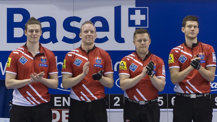 VM-sølv. Troels Harry, Mikkel Poulsen, Johnny Frederiksen og Rasmus Stjerne (th). 