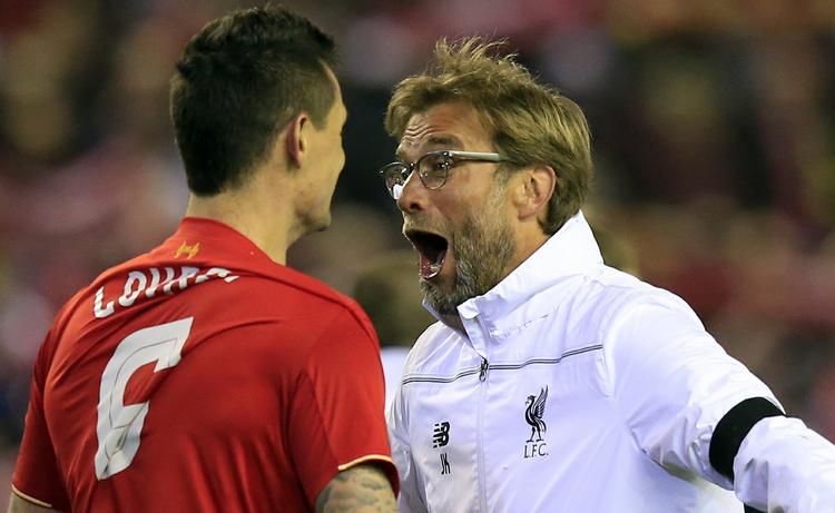 VILDT. Matchvinder Dejan Lovren og Liverpool-manager Jürgen Klopp skriger om kap efter den forrygende comeback på Anfield. 