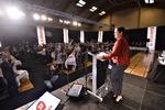Venstrefløj. SF-formand Pia Olsen Dyhr holder tale ved partiets landsmøde i Vejle, Partiet taber medlemmer, mens Alternativet går frem. 