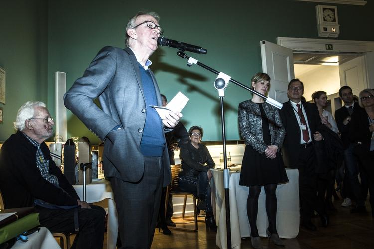 tale. Villy Søvndal, der her ses til sin afskedsreception på Christiansborg i januar 2014, holdt tale på SF's landsmøde lørdag aften. 