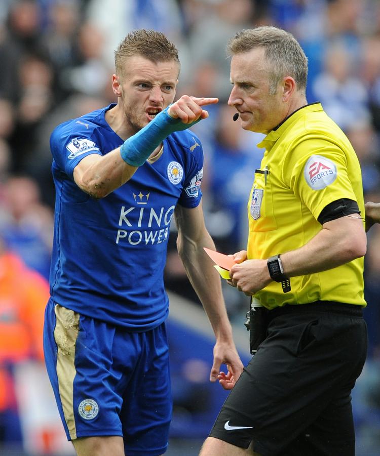 Udvist. Jamie Vardy fortalte dommeren et par sandheder efter det røde kort, der kom kort efter Vardys 22. ligascoring i denne sæson. 
