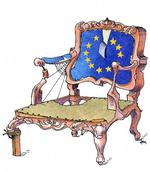 Idealer. Europas realpolitik udmunder i overskridelse af menneskerettighederne. Tegning: Anne-Marie Steen Petersen 