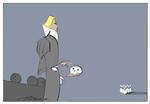 Eksistens. Med Hamlet portrætterer Shakespeare det moderne menneske. . Tegning: Per Marquard Otzen 