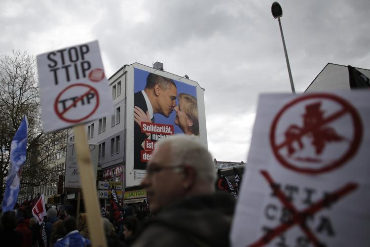 Modstand. For to år siden var over halvdelen af tyskerne positivt stem overfor en frihandelsaftale mellem EU og USA. I dag er det kun hver sjette. Foto: 