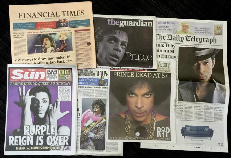 Pop-ikon. Prince døde 21. april 2016. Han blev 57 år og efterlod sig 39 album og utallige hits. Blandt andre 'Purple Rain', 'Kiss', 'When Doves Cry' og '1999'. 