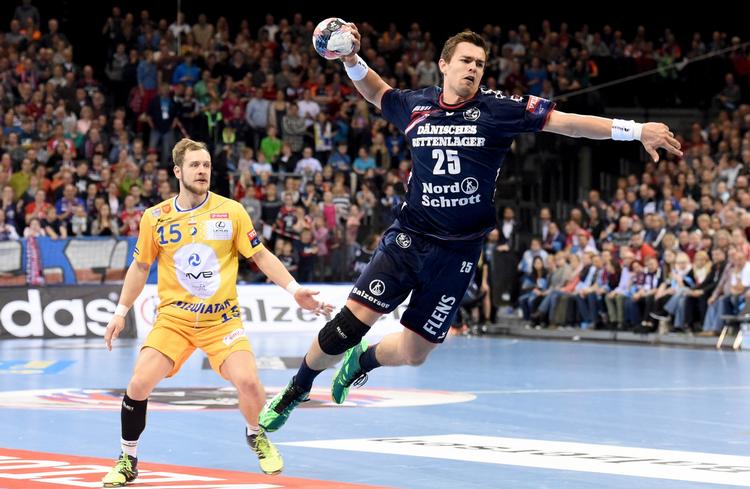 Topscorer. Rasmus Lauge var på pletten 8 gange for Flensburg i Polen. 