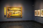 Kolorit. De hvide vægge på J.F. Willumsens Museum har fået en omgang med nøje udvalgt Flügger-maling afstemt efter Willumsens malerier. 'Aftensuppen' fra 1918 fremstår som et lyshav på den mørke blålige væg. 