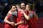 Jubel. FCN-spillerne havde mest grund til at juble i Farum. 
