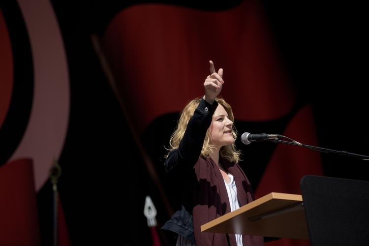 KAMPDAG Dagens taler fokuserede på en fælles kamp mod penge i skattely, social dumping og et par verbale lussinger til regeringspartiet. 