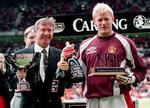 KÅRINGER. Ud over klubtitlerne med Manchester United blev Peter Schmeichel også i 1996 kåret som årets spiller i Premier League af Barclay. 