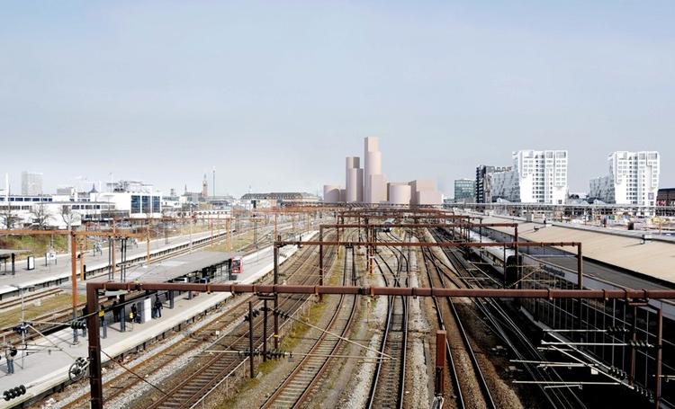 Postbyggeri. Her ses det nu vragede projekt fra Dybbølsbro Station. 