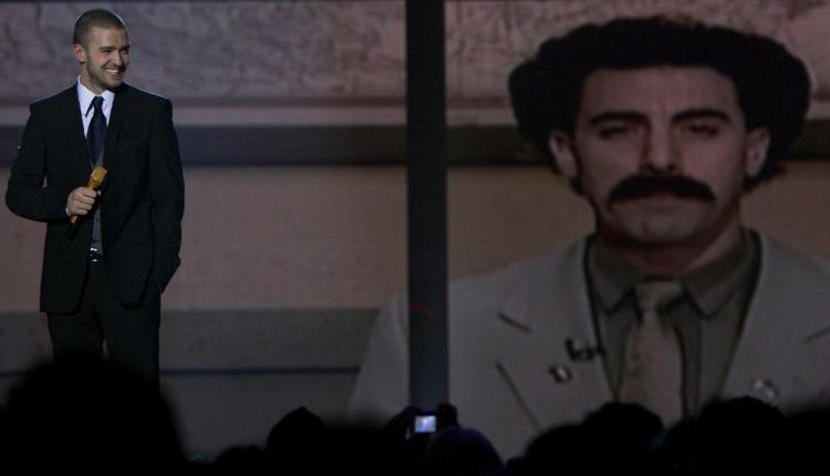 Show. Justin Timberlake styrede løjerne, da prisshowet senest blev holdt i København. Det var tilbage i 2006. Da 'Borat' var hot. 